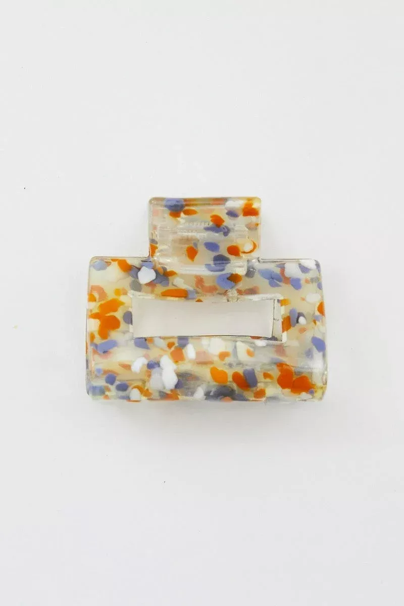 Orange Square Claw Clip
