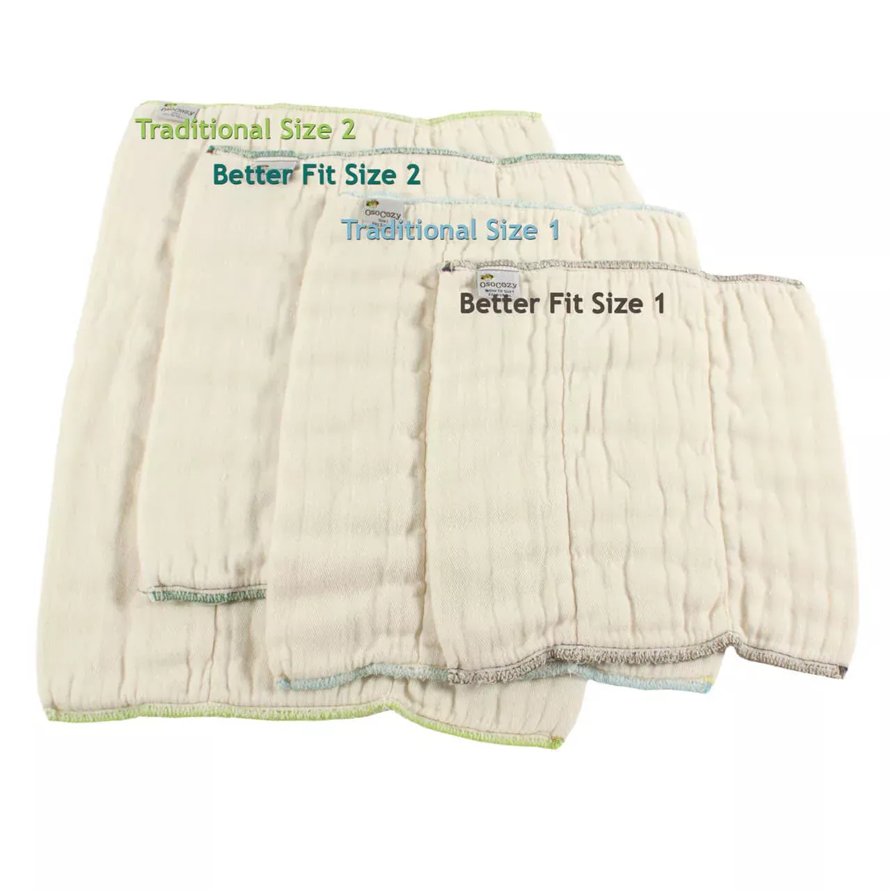 Osocozy Bamboo Organic Cotton Prefolds (6pk)
