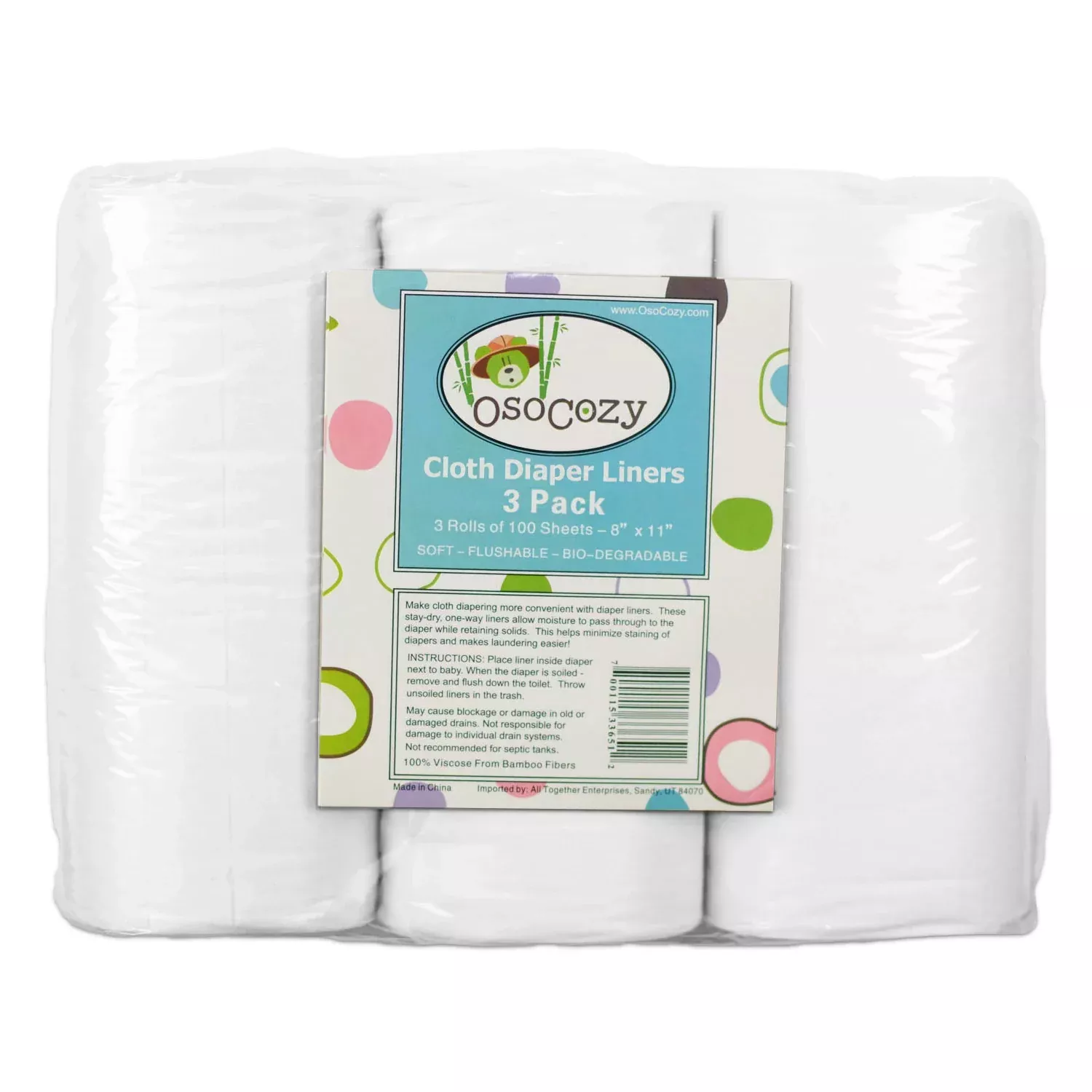 OsoCozy Flushable Diaper Liners - 3 Pack