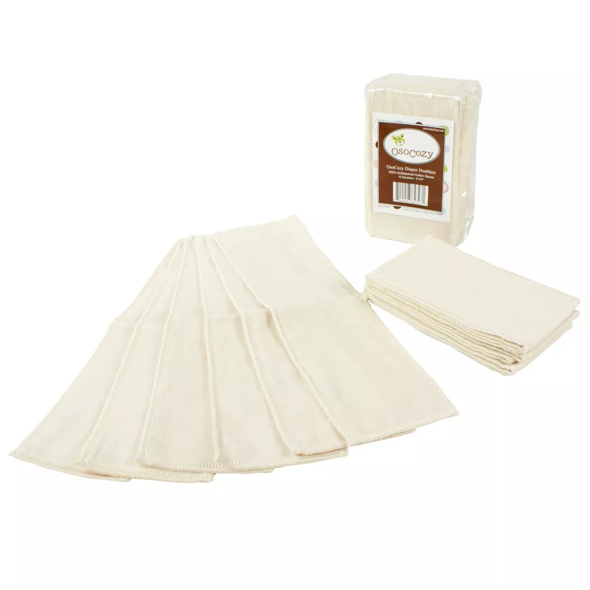 OsoCozy Gauze Diaper Doublers Unbleached - 1 Dozen