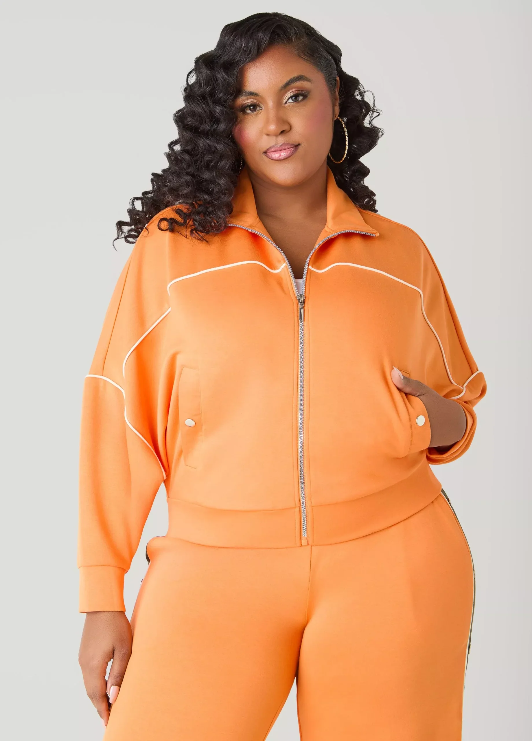 Piped Jersey Track Jacket