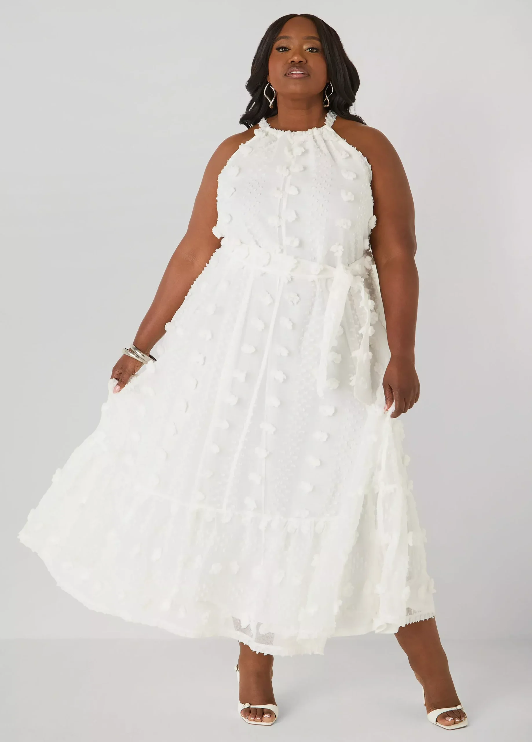 Pompom Gauze Maxi Dress