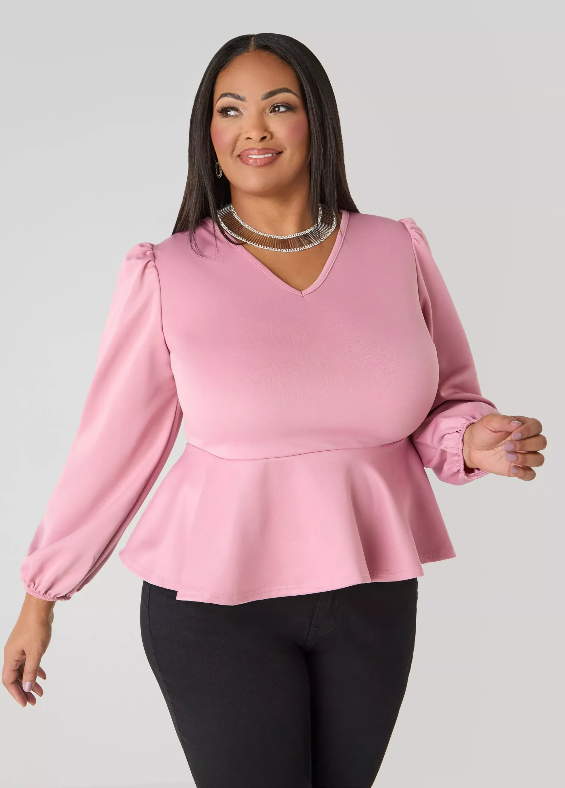 Puff Sleeved Peplum Top
