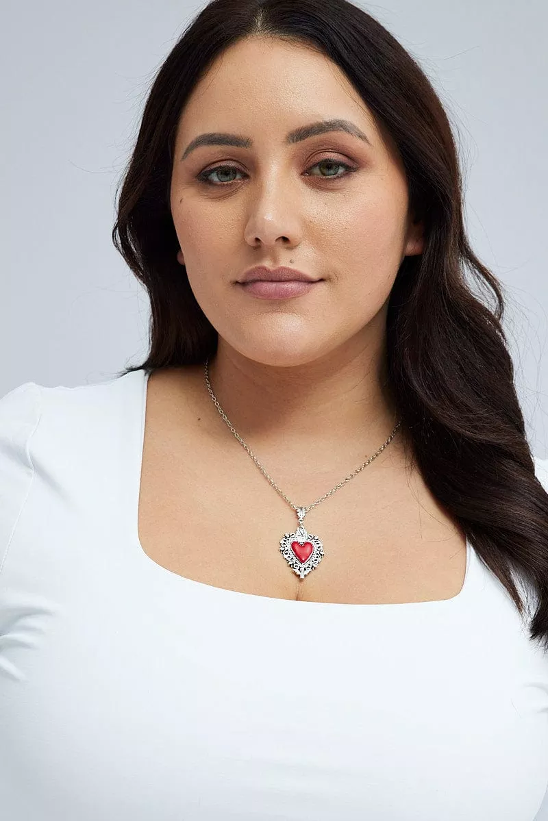 Red Heart Pendent Necklace