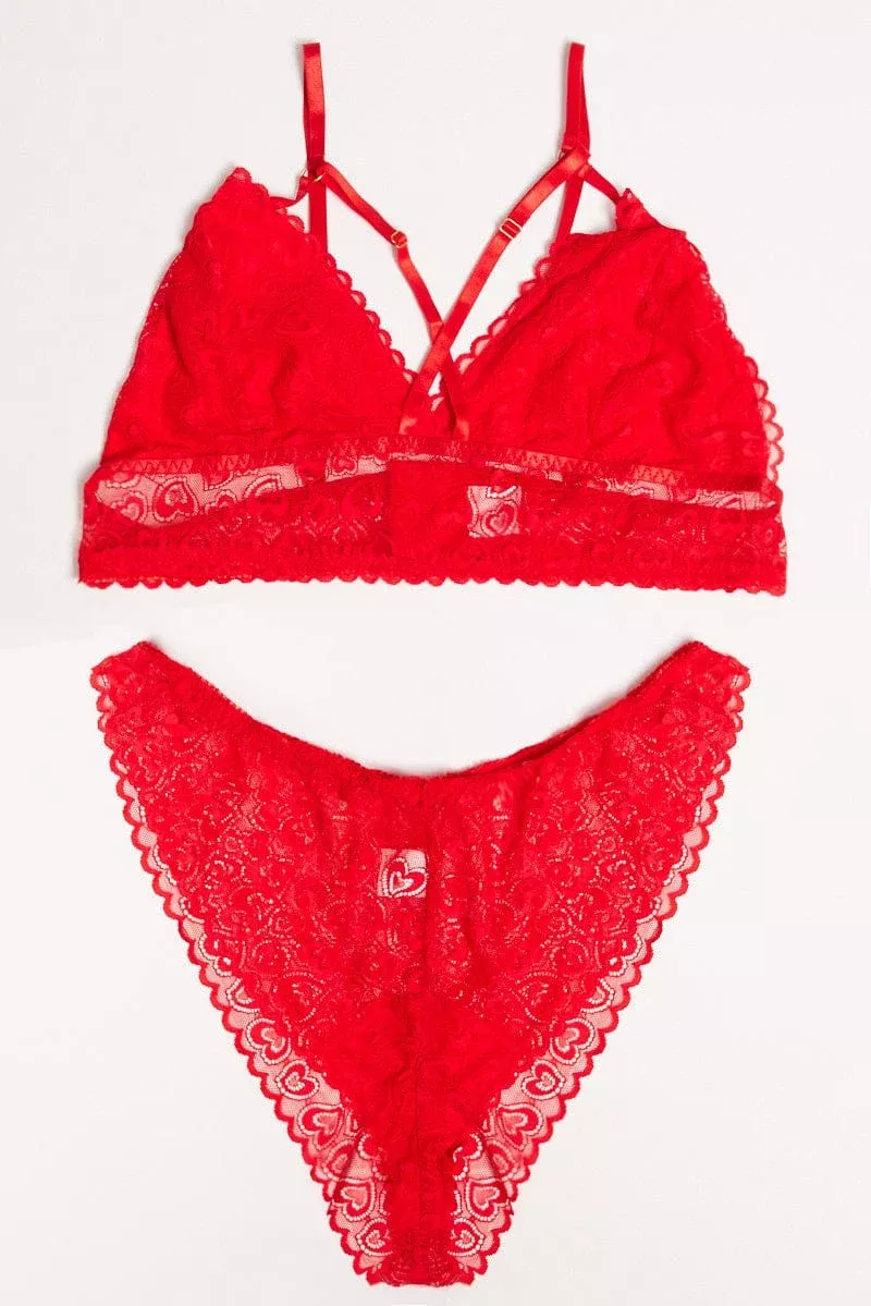 Red Lace Lingerie Set