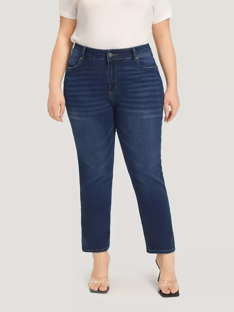 Roll Hem High Rise Pocket Very Stretchy Jeans