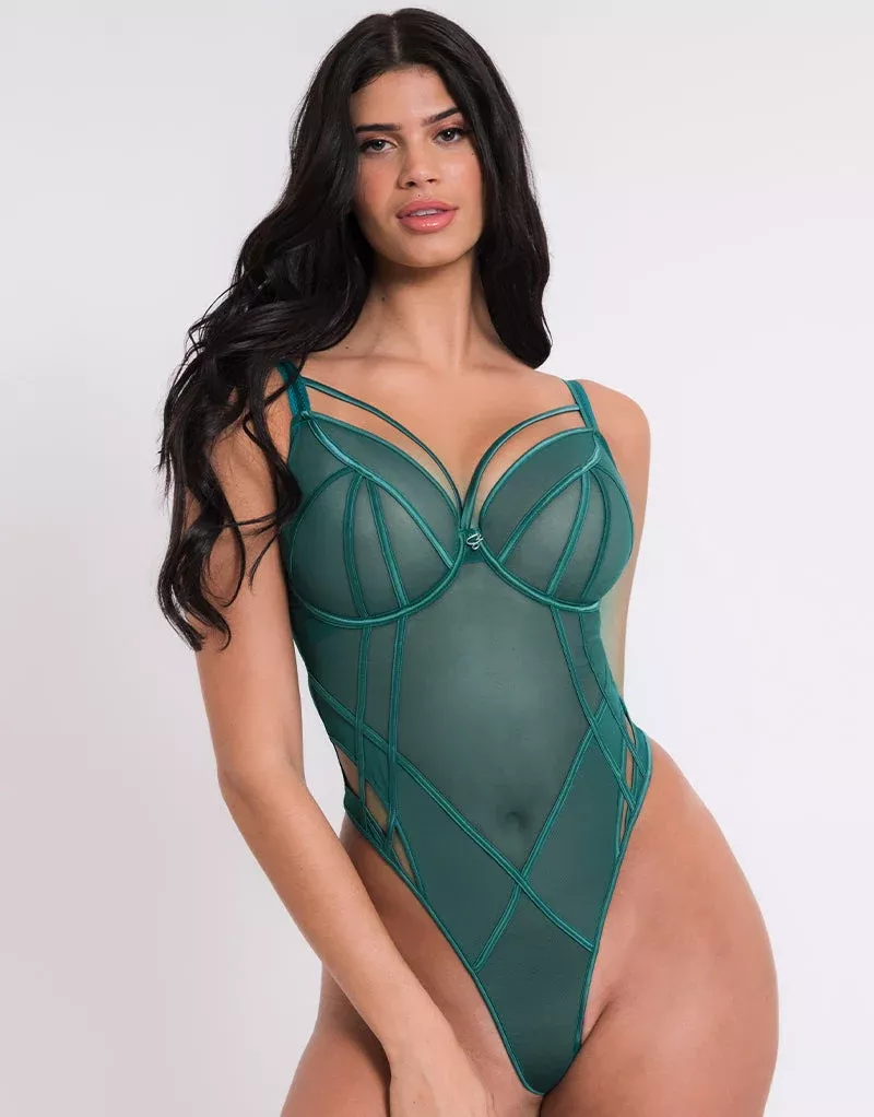 Senses Plunge Bodysuit VerdigrisGreen