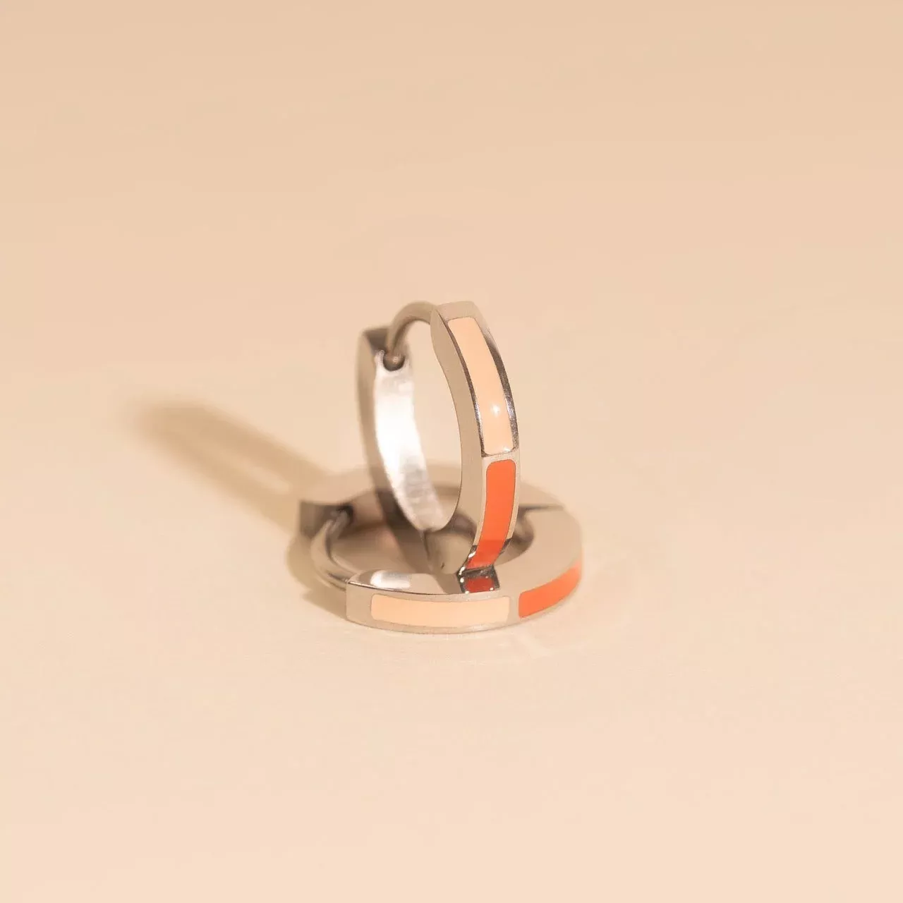 Split Color Huggie Hoop Earrings