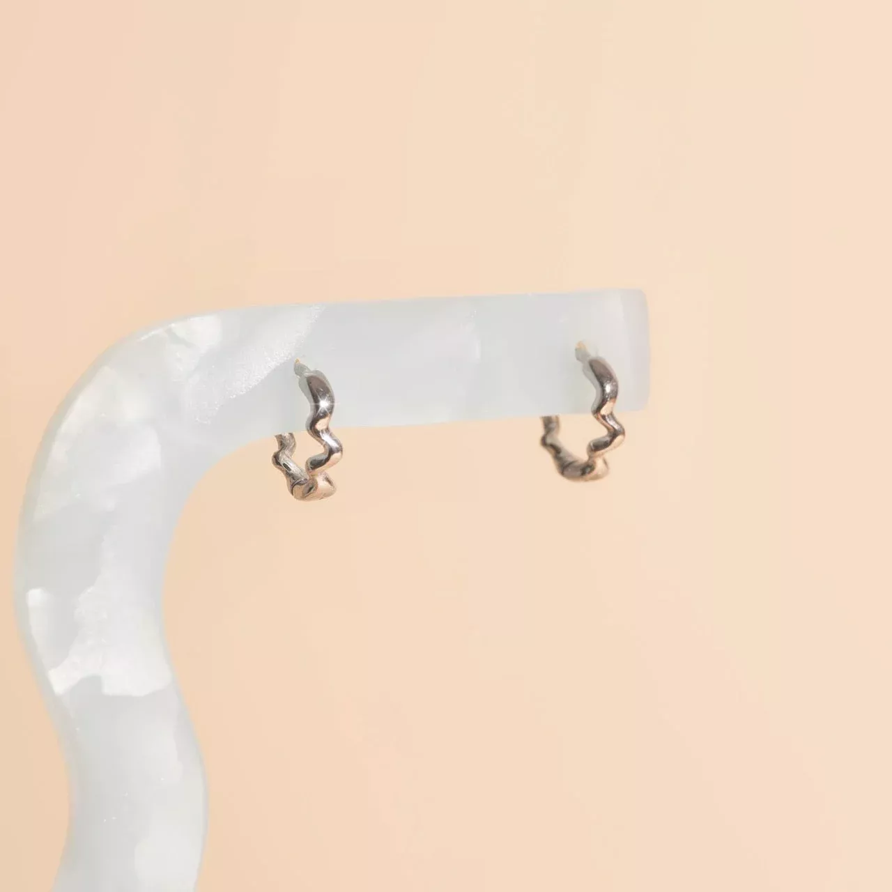 Squiggly Rounded Huggie Hoop Earrings