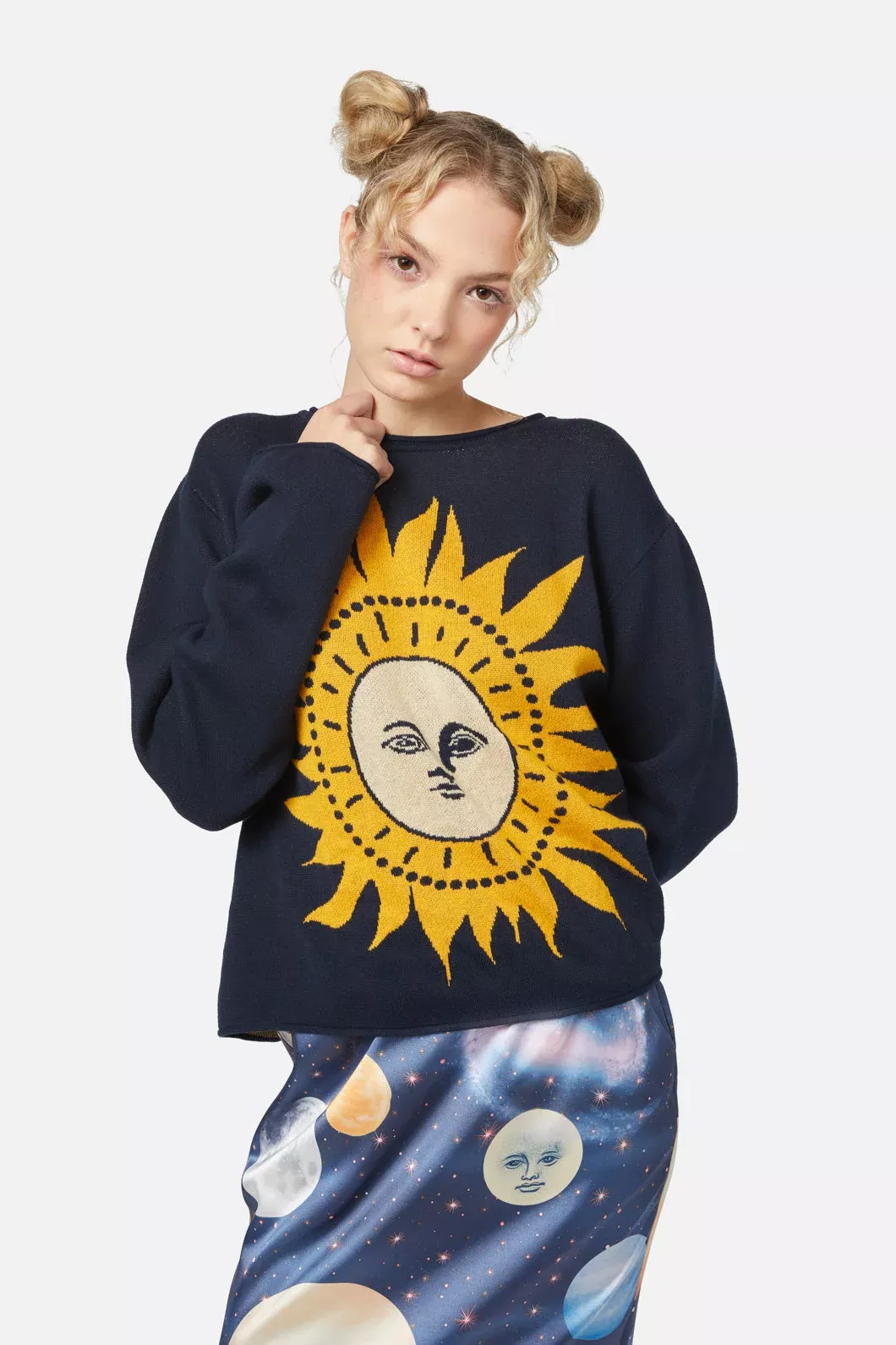 Sun Placement Knit Sweater