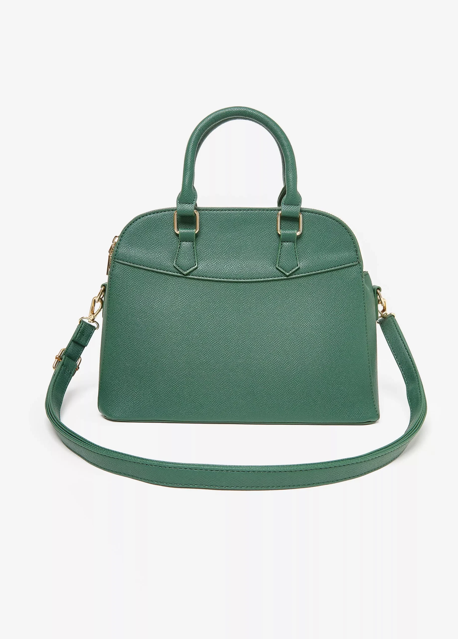 Texture Faux Leather Satchel