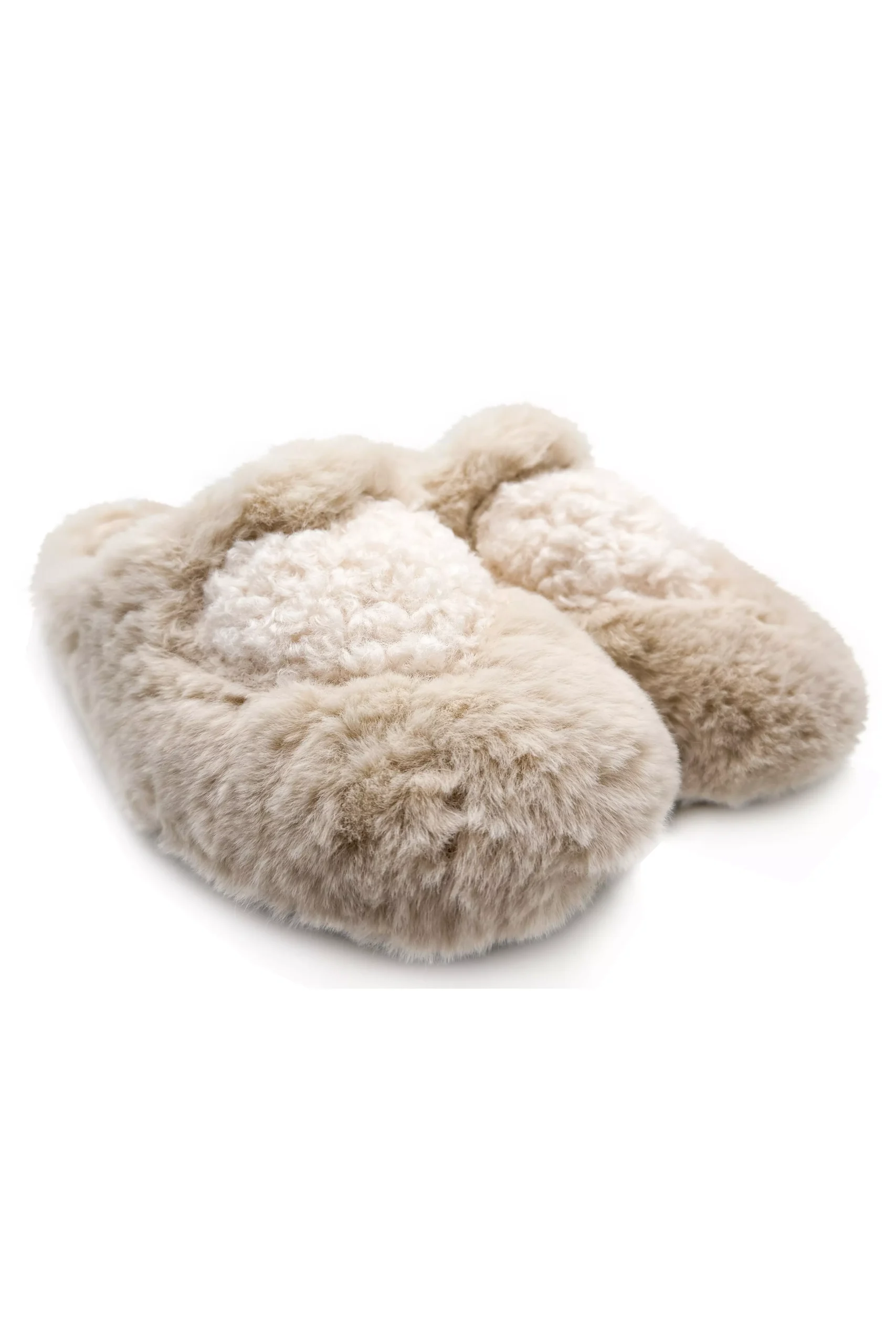 thies Slippers Teddy Heart Off White