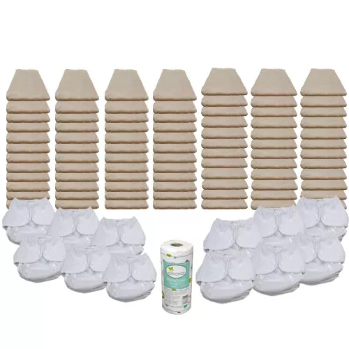 Unbleached Grande Prefold Diaper Package with Thirsties Duo Covers