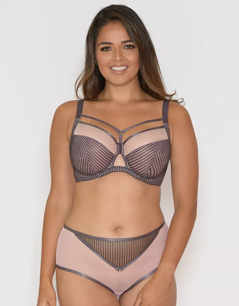 Victory Pin-Up Balcony Bra Grey/Pink