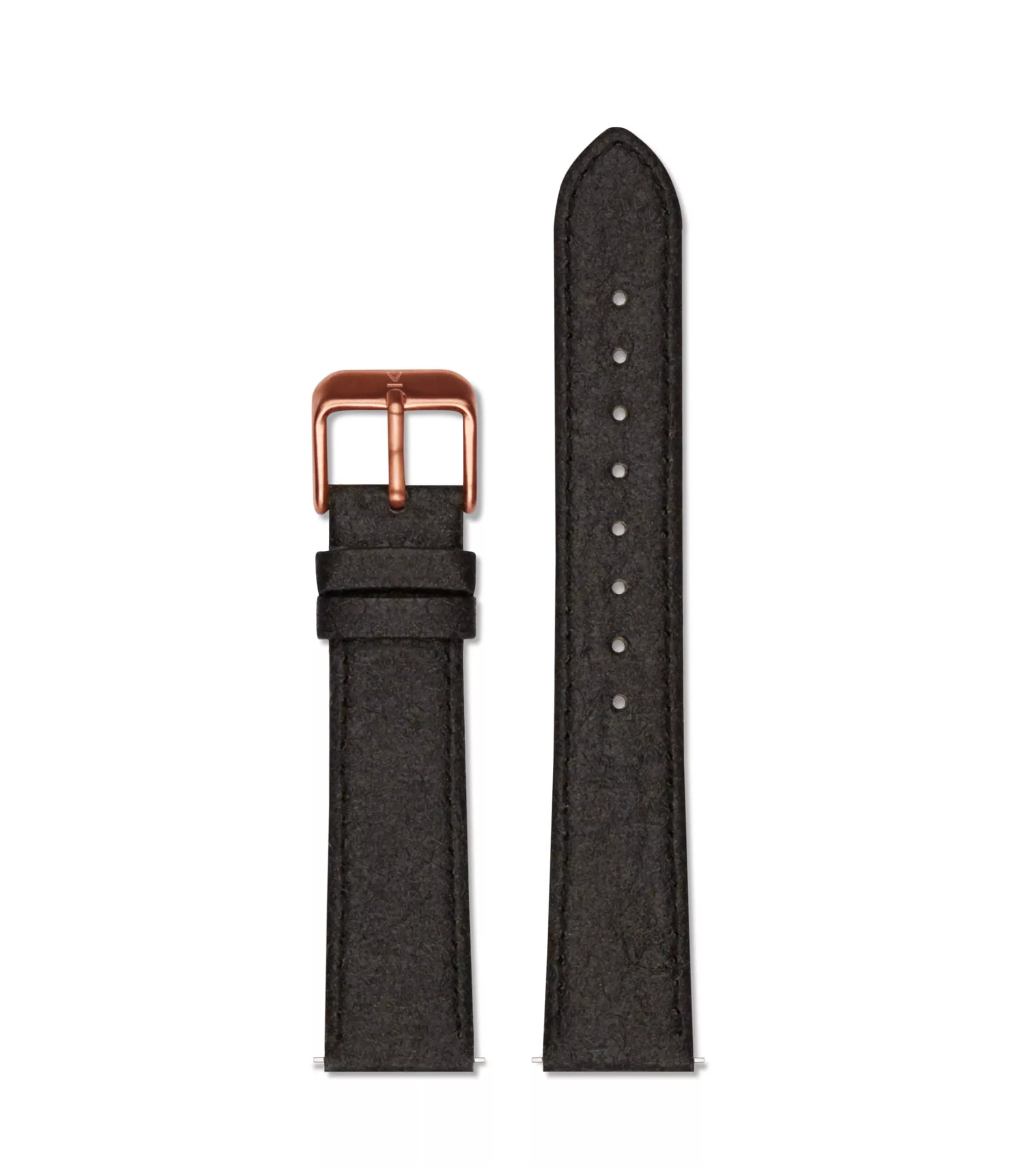 Votch Watch Strap 18 Mm Piñatex - Black With Rose Gold