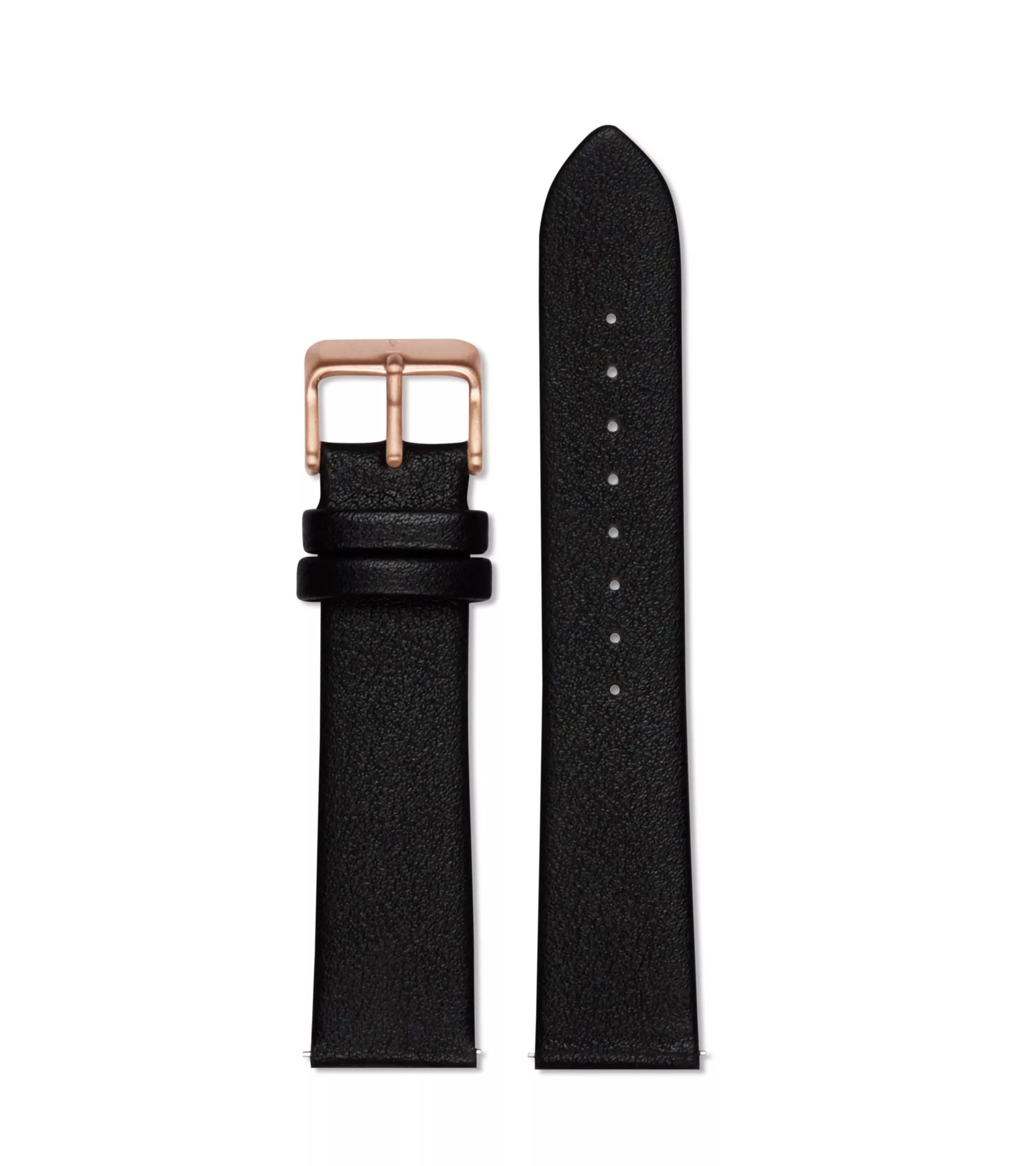 Votch Watch Strap 20 Mm Black With Brushed Rosegold Buckle
