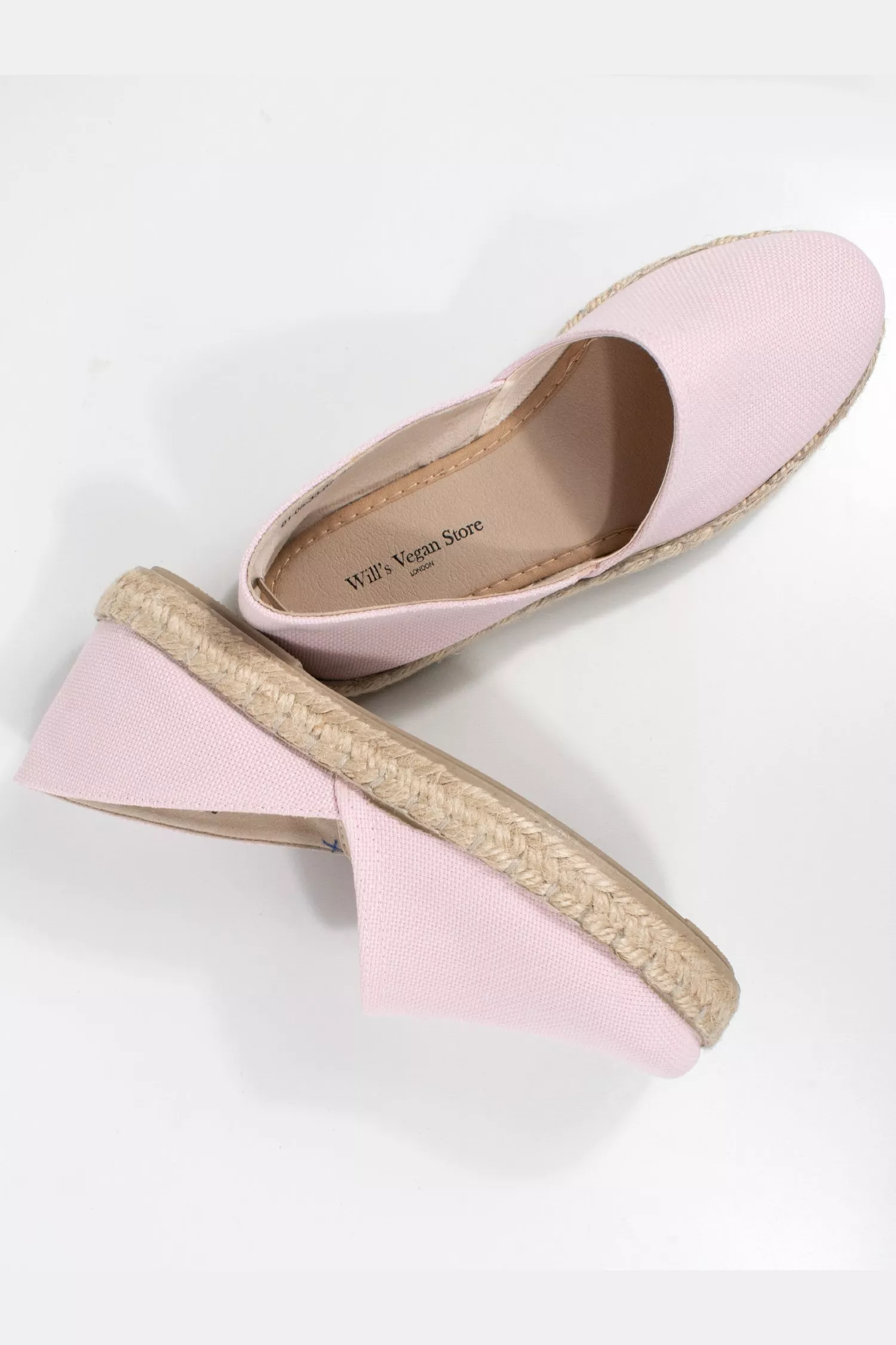 Will's Vegan Store Espadrille Sandals Dusty Pink Canvas