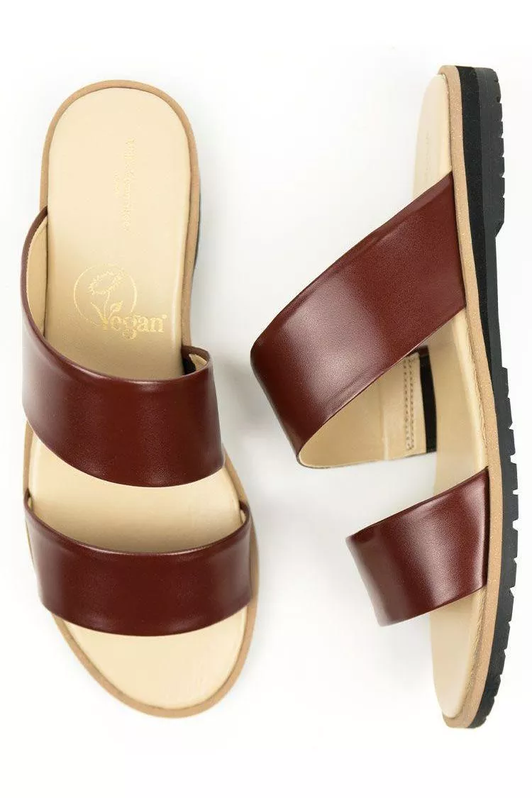 Will's Vegan Store Sandals Two Strap Brown