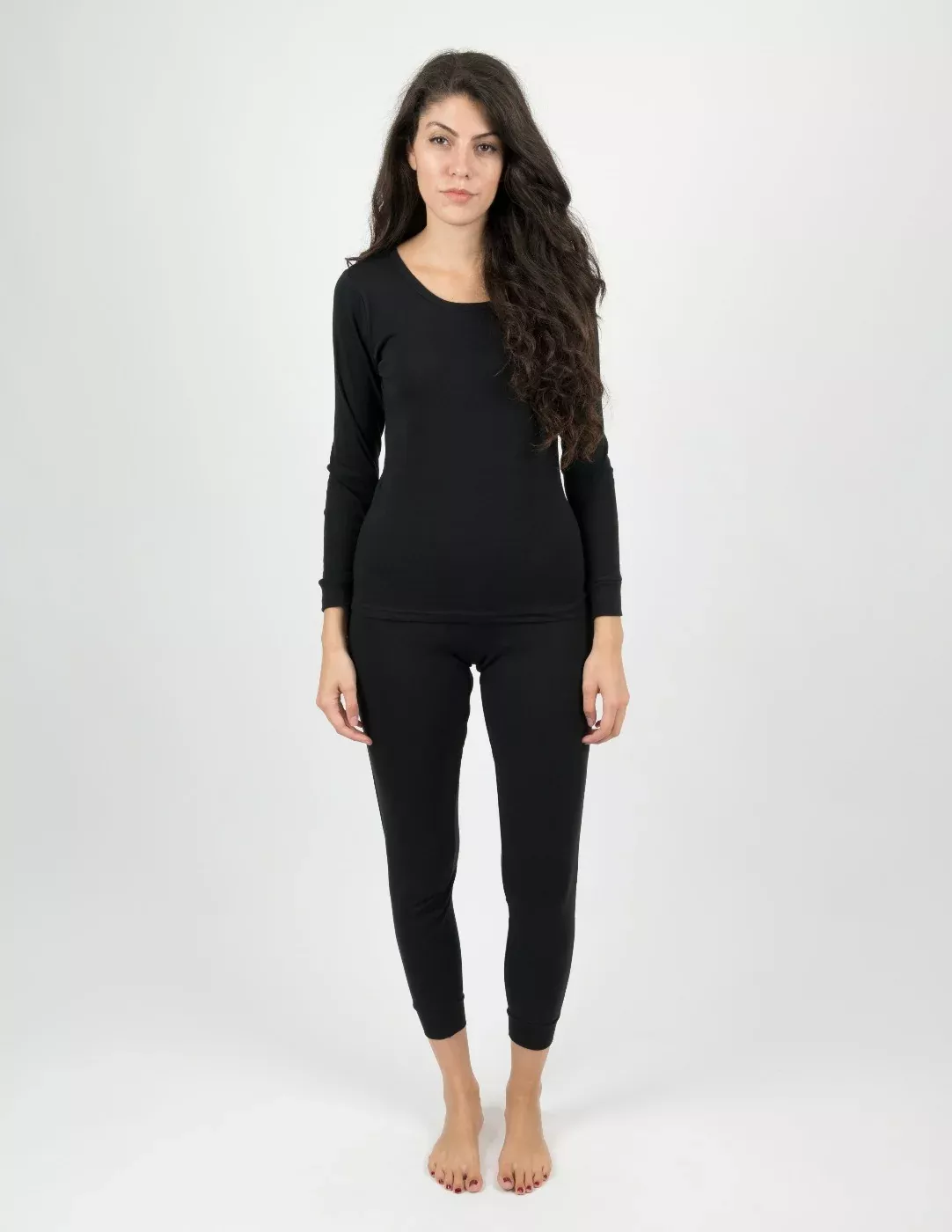Women's Solid Black Pajamas