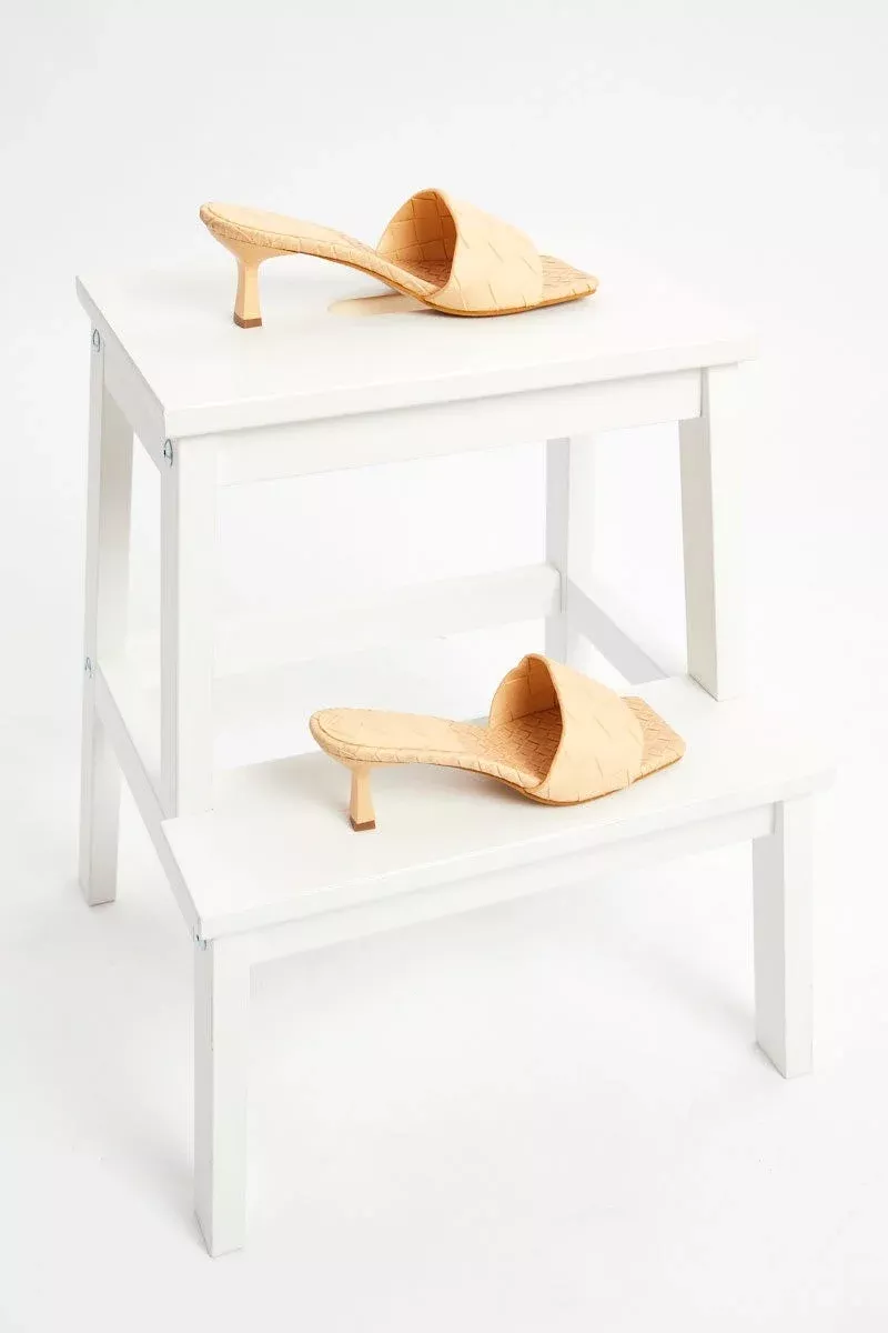 Yellow Woven Mules